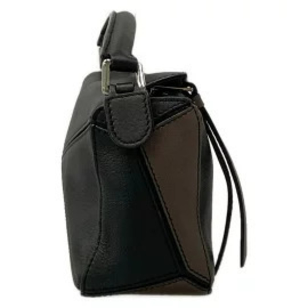 Loewe Puzzle Bag Handbag Black White Dark Brown